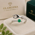 Anillo Plata Ley 925 con Esmeralda Natural Colombiana Talla Redonda
