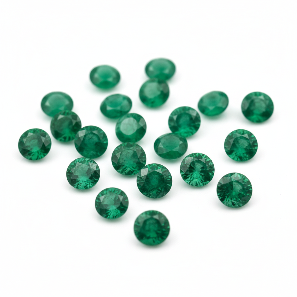 Lote de esmeraldas naturales colombianas talla redonda 39.51 CT