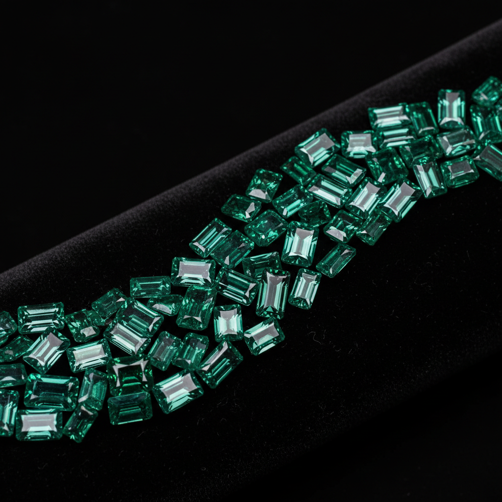 Lote de Esmeraldas Colombianas Naturales 4.00 CT – Talla Baguette y Cuadrada