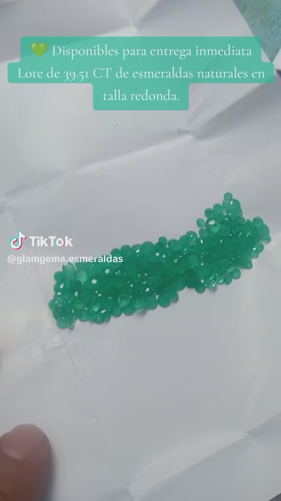 Lote Esmeralda Colombiana Talla Redonda 39.51 ct