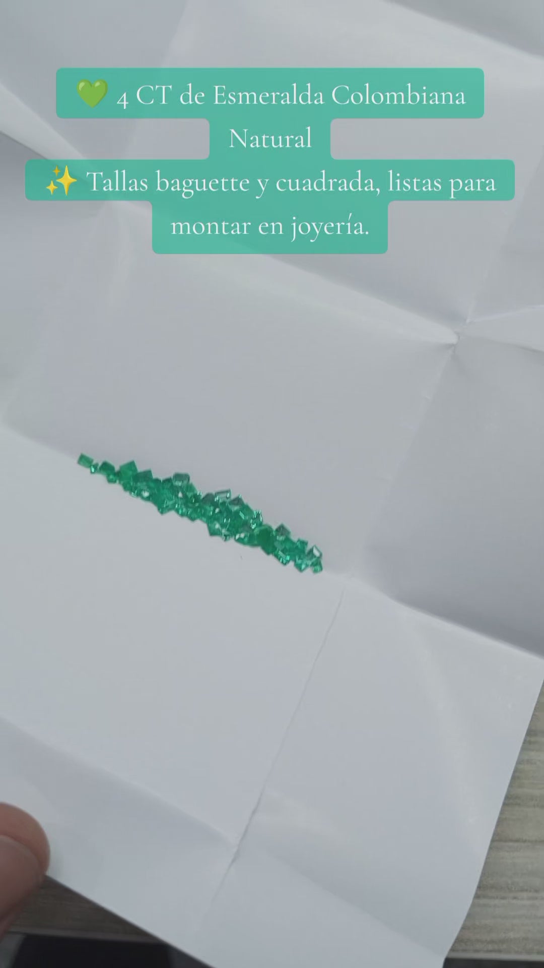 Lote de Esmeraldas Colombianas Naturales 4.00 CT – Talla Baguette y Cuadrada