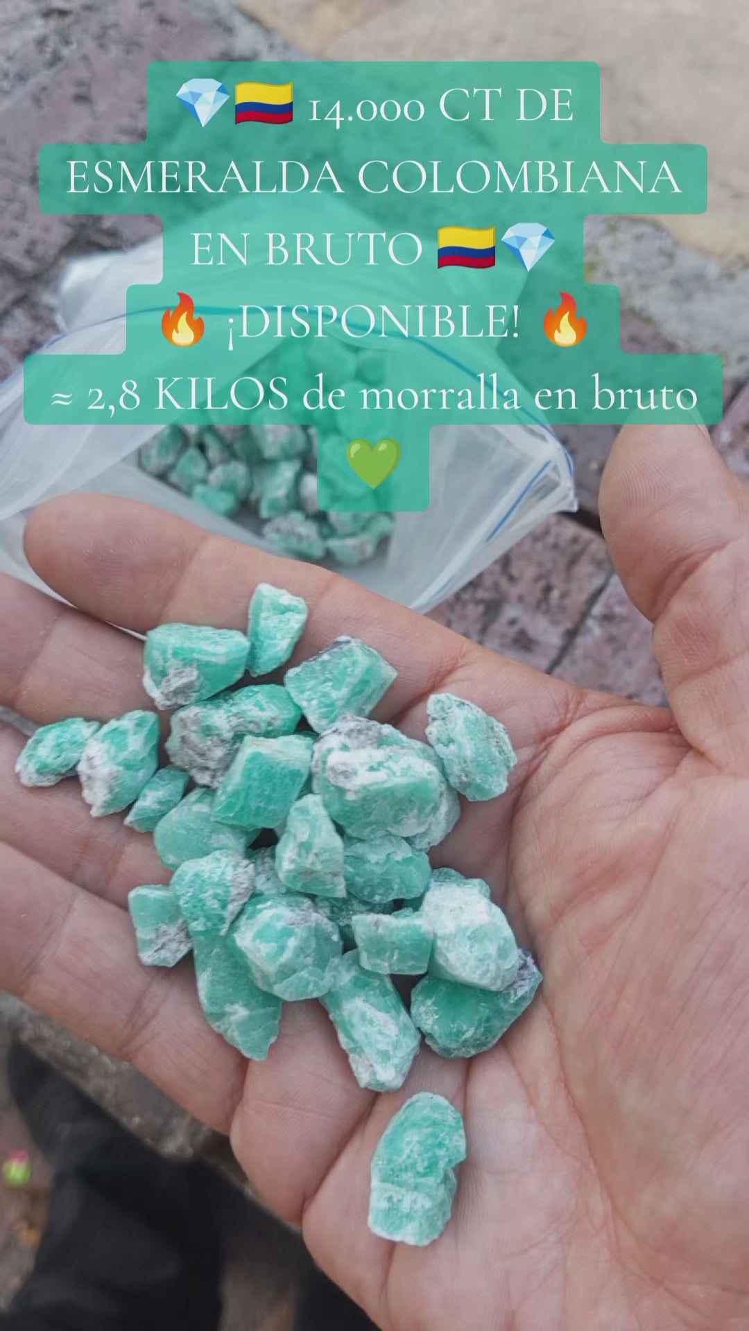 Lote de 14.000 CT de Esmeralda Colombiana en Bruto