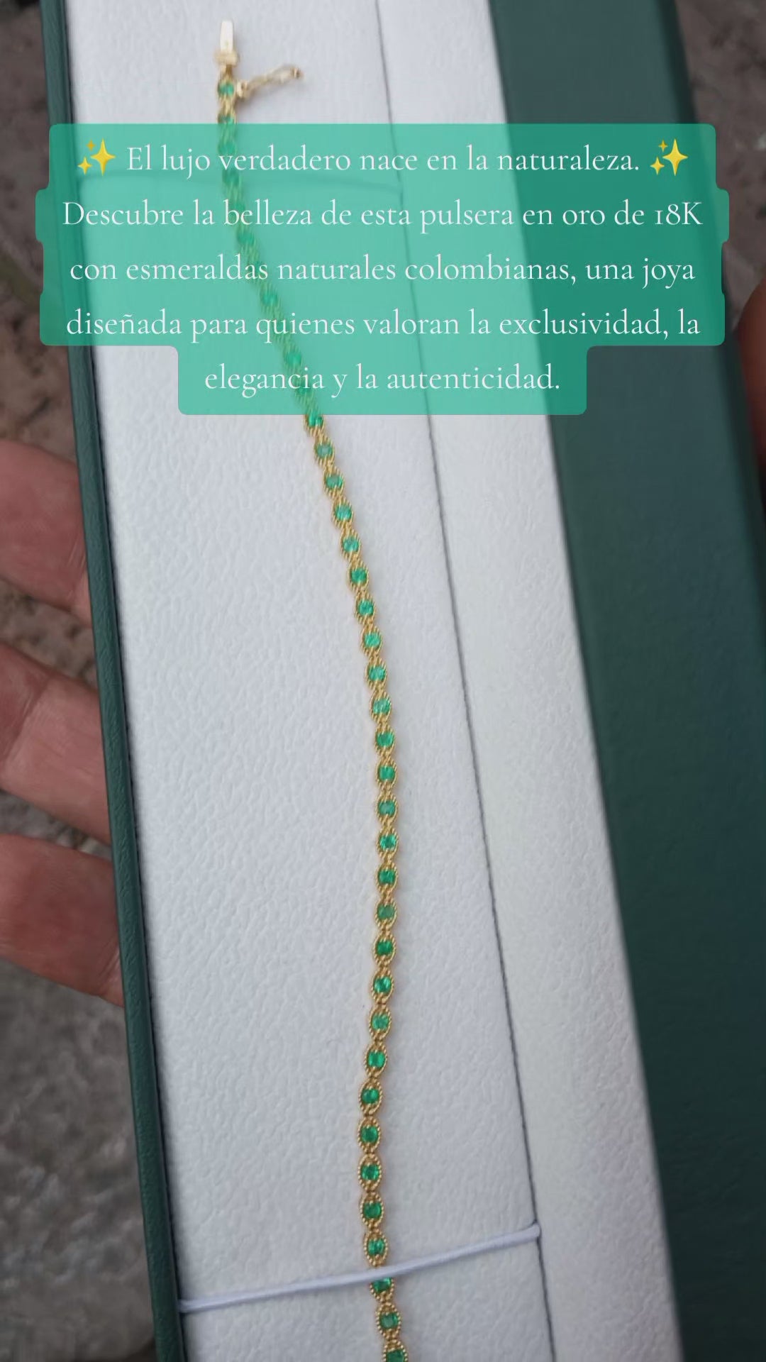 Pulsera en Oro 18K con Esmeraldas Naturales Colombianas