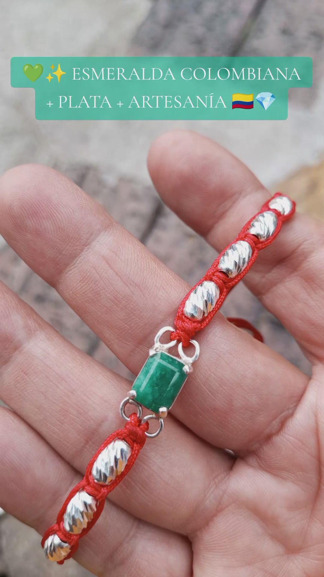 Pulsera con Esmeralda Natural Colombiana
