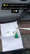 Dije / Pasa Cadena en Plata Ley 950 con Esmeralda Natural Colombiana