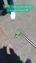 💚 Anillo en Oro 18K con Esmeraldas Naturales