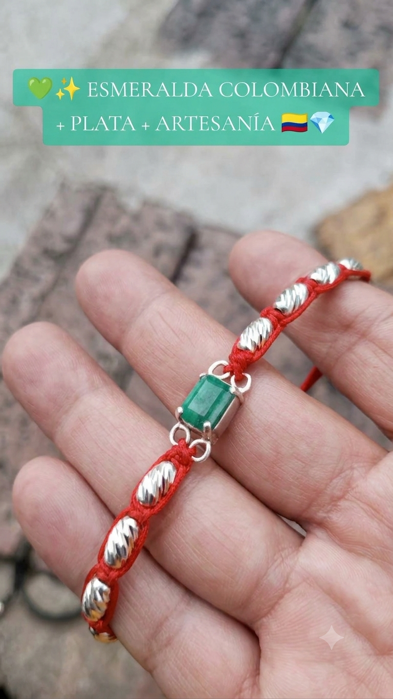 Pulsera con Esmeralda Natural Colombiana